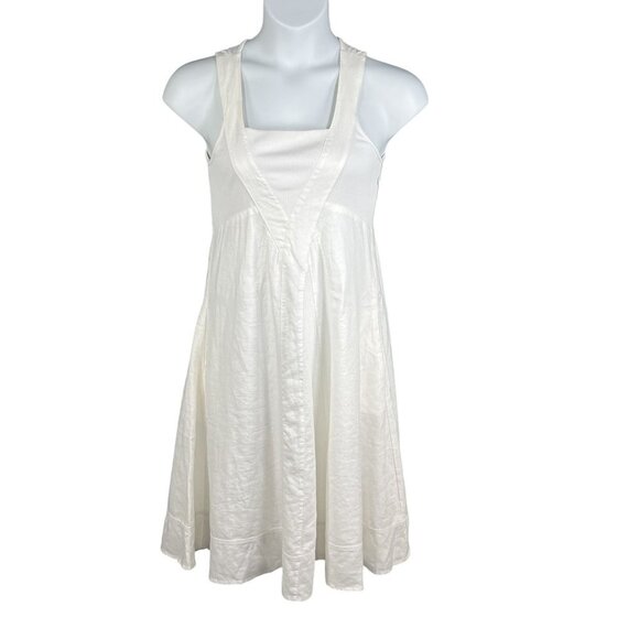 NWT Chelsea & Theodore Womens S Linen Babydoll Dress Sleeveless Pockets Beachy - Picture 1 of 16